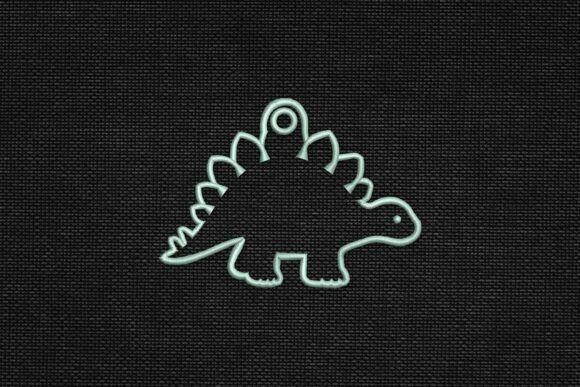 Outline Dinosaur Bag Tag Applique