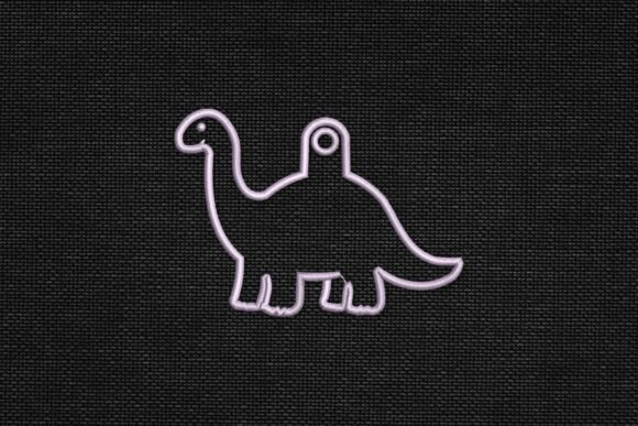 Outline Dinosaur Bag Tag Applique