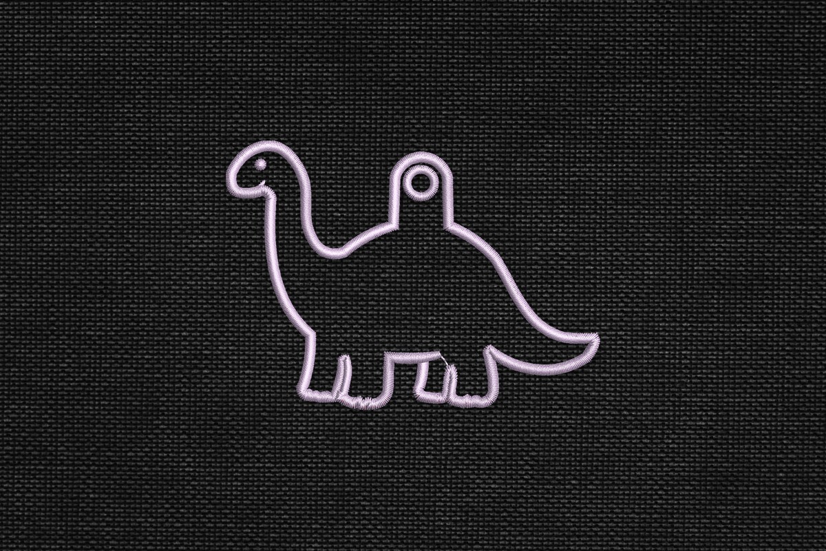 Outline Dinosaur Bag Tag Applique