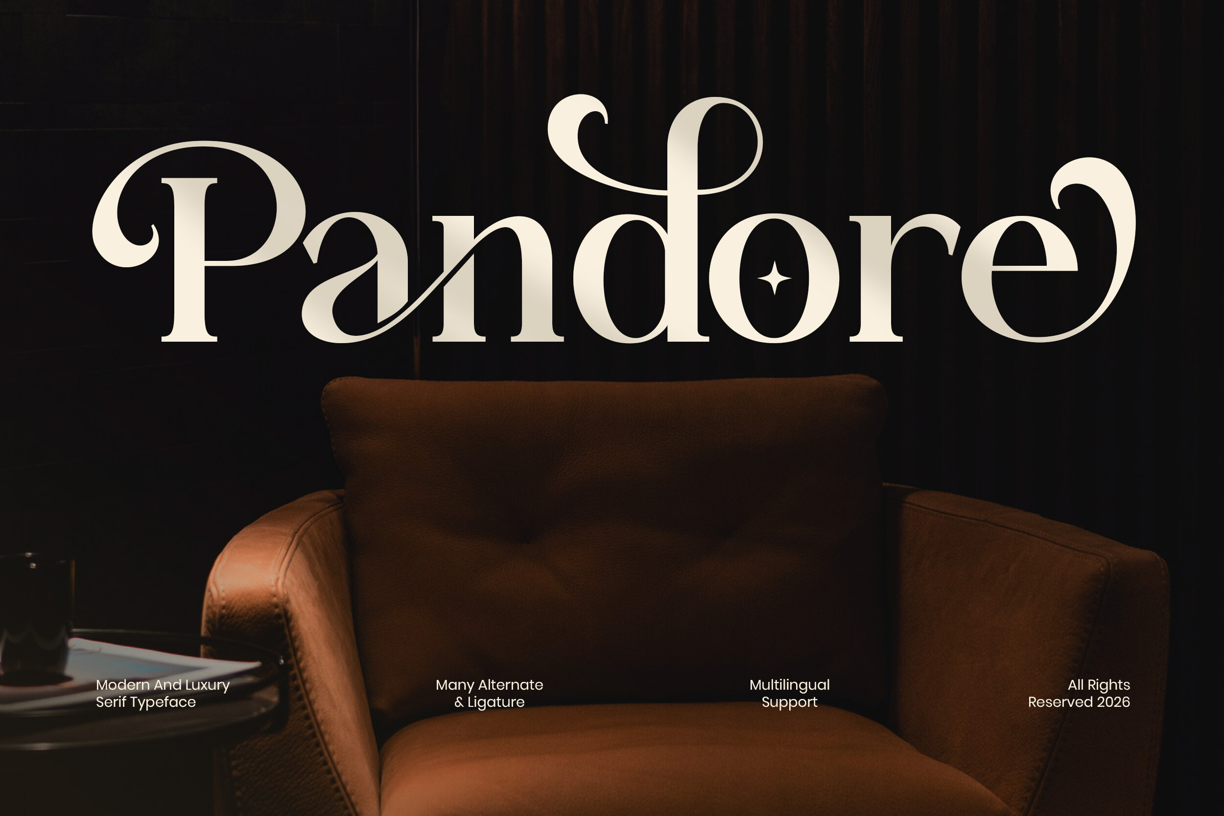 Pandore preview, expressive serif display