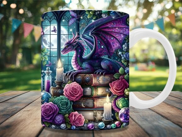Purple Dragon Floral Mug Wrap