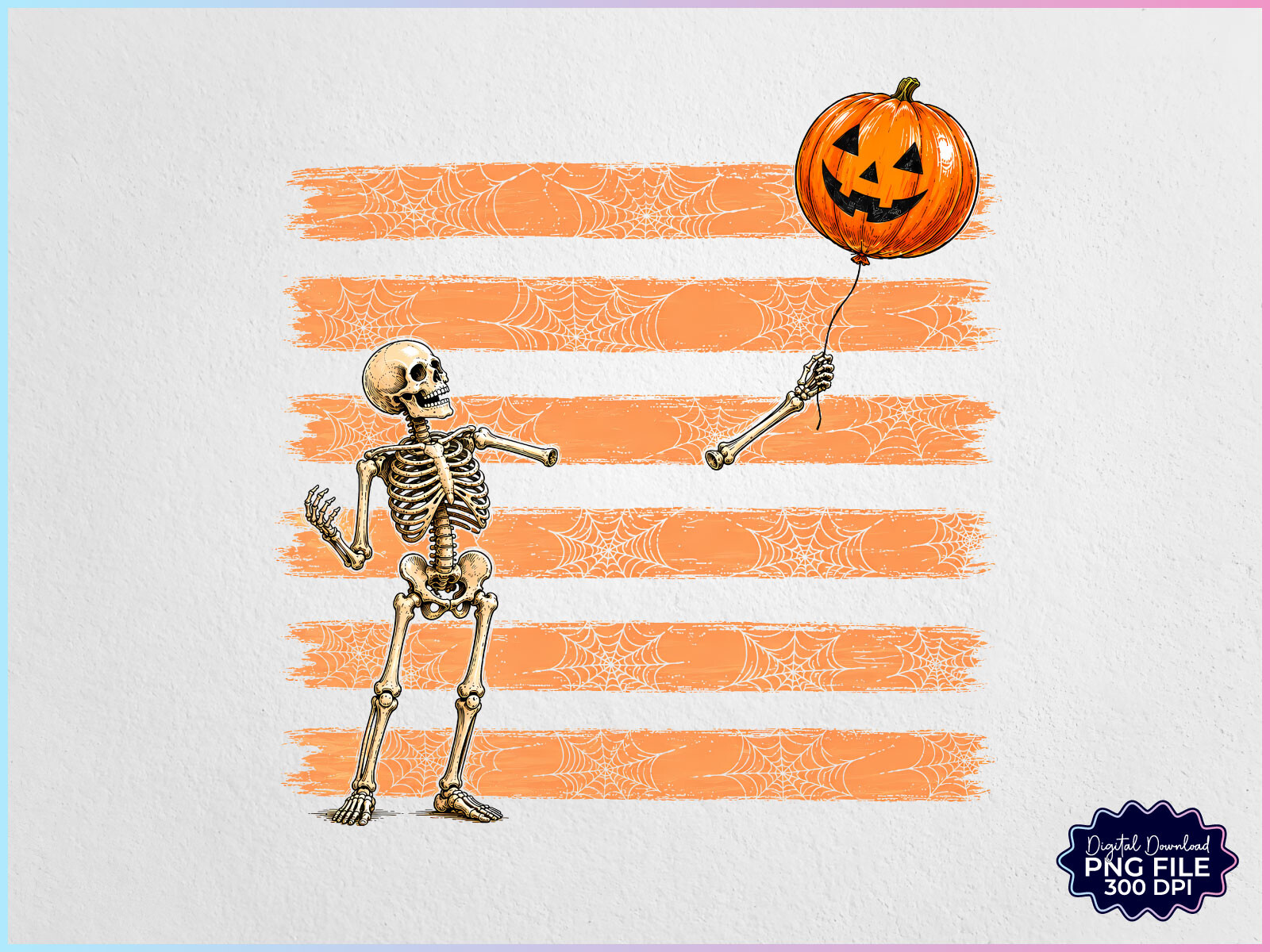 Retro Halloween Skeleton Pumpkin Balloon