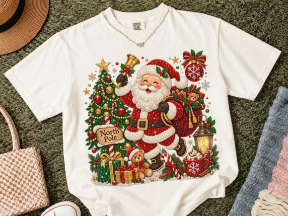 Santa North Pole Christmas PNG Shirt