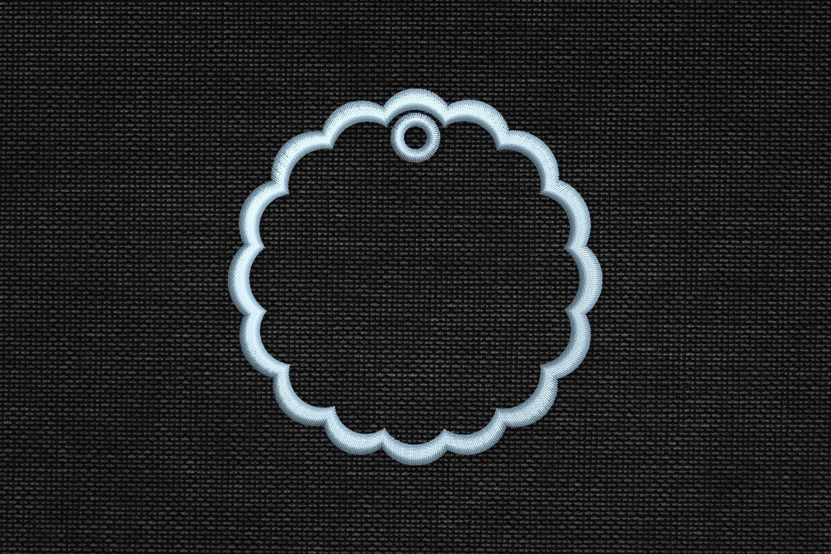 Scalloped Oval Blank Bag Tag Frame