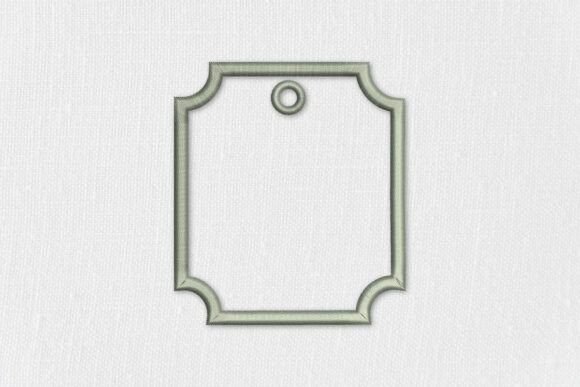 Scalloped Rectangle Bag Tag Frame