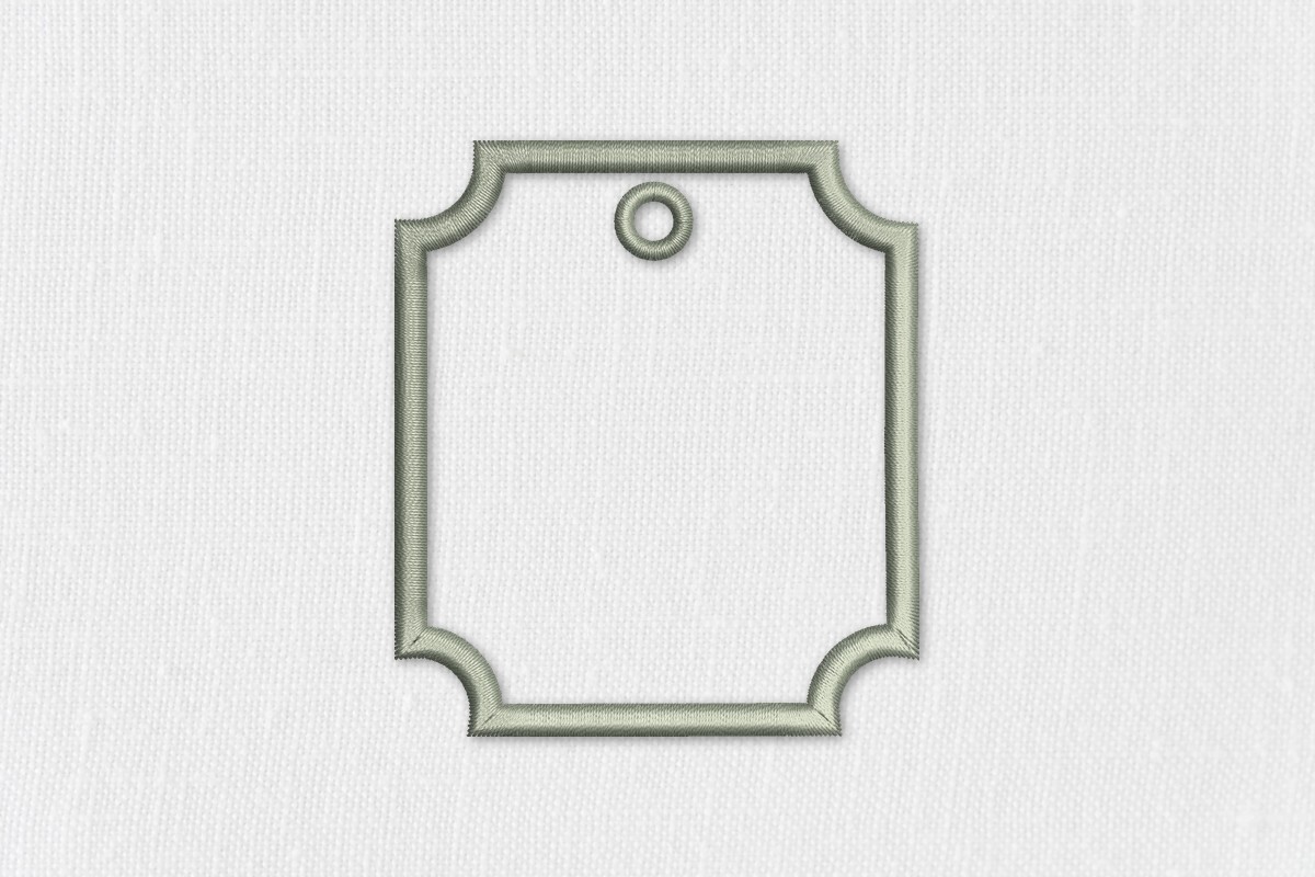 Scalloped Rectangle Bag Tag Frame