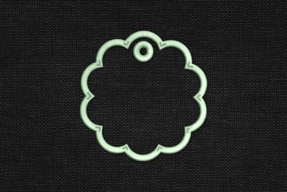 Scalloped Shaped Bag Tag Applique