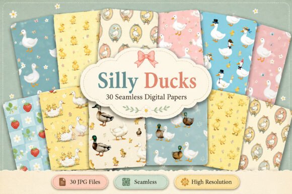 Silly Ducks Digital Paper