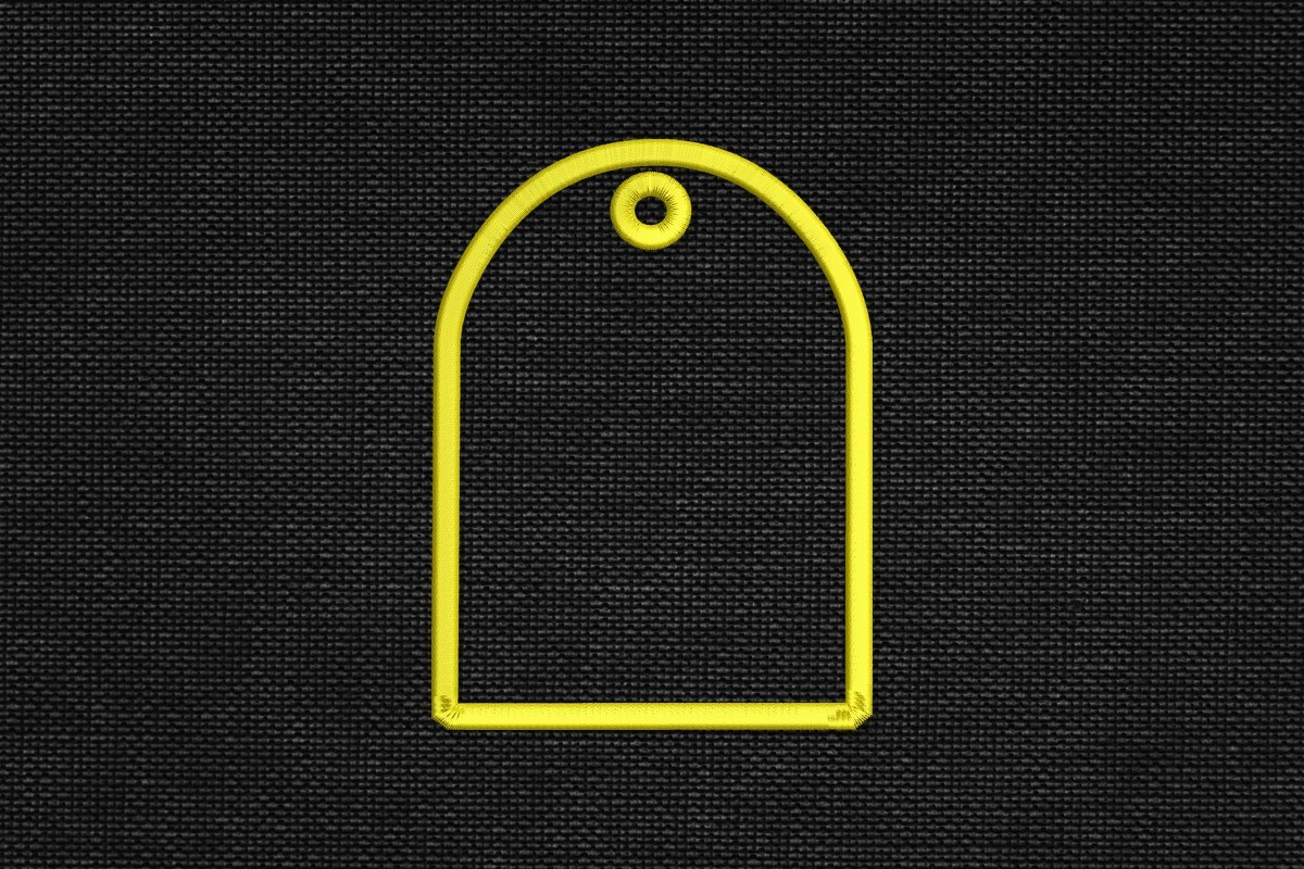 Simple Rounded Tag Shape Outline