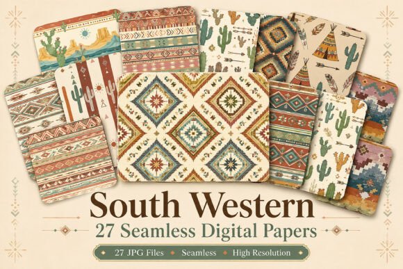 South Western Seamless Digital Paper