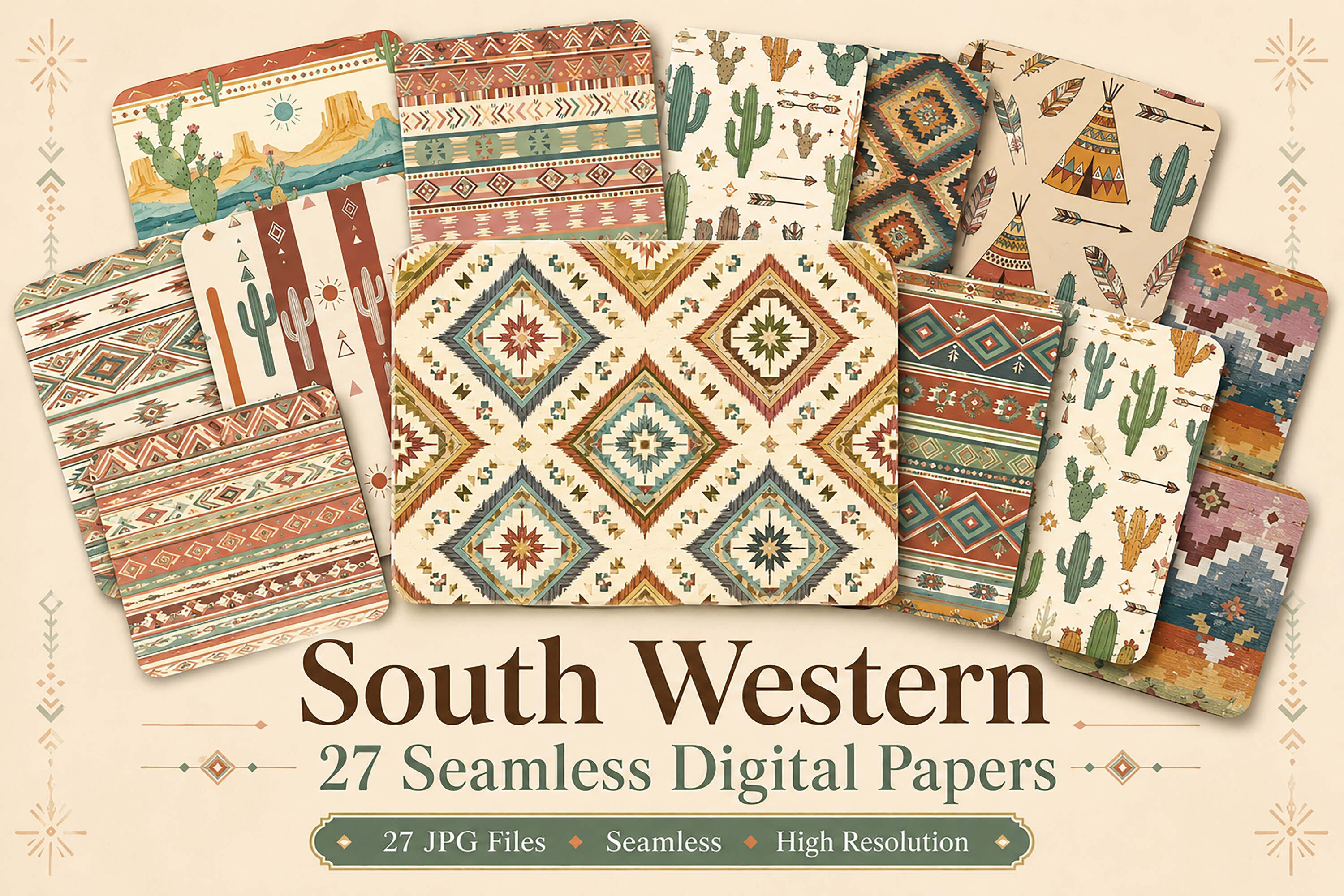 South Western Seamless Digital Paper