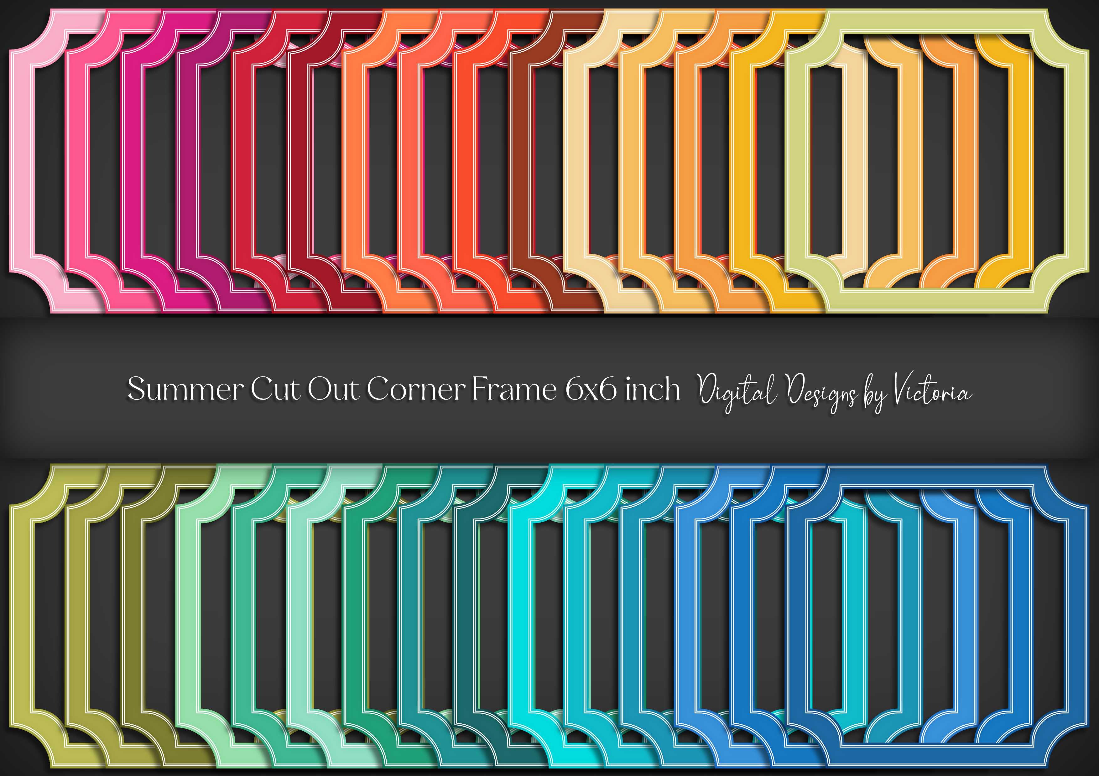 Summer Cut out Corner Frame 6x6 Inch