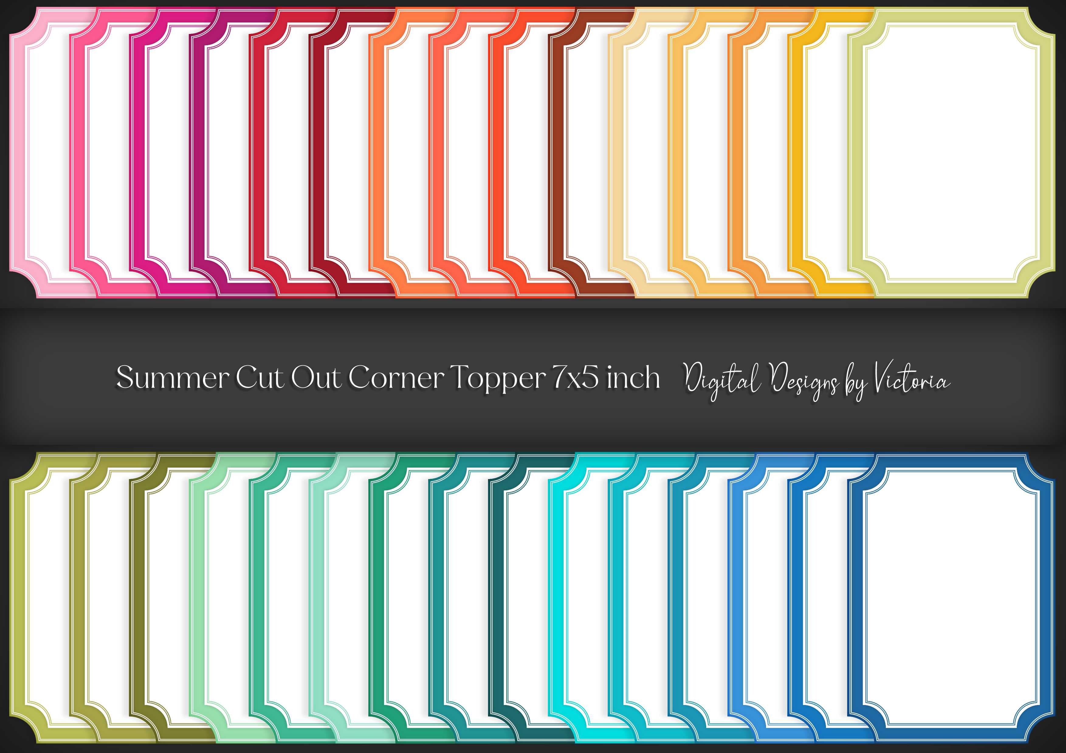 Summer Cut out Corner Topper 7x5 Inch