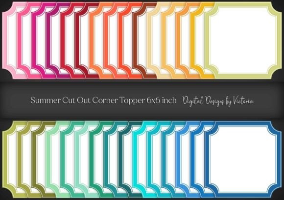 Summer Cut out Corner Topper 6x6 Inch