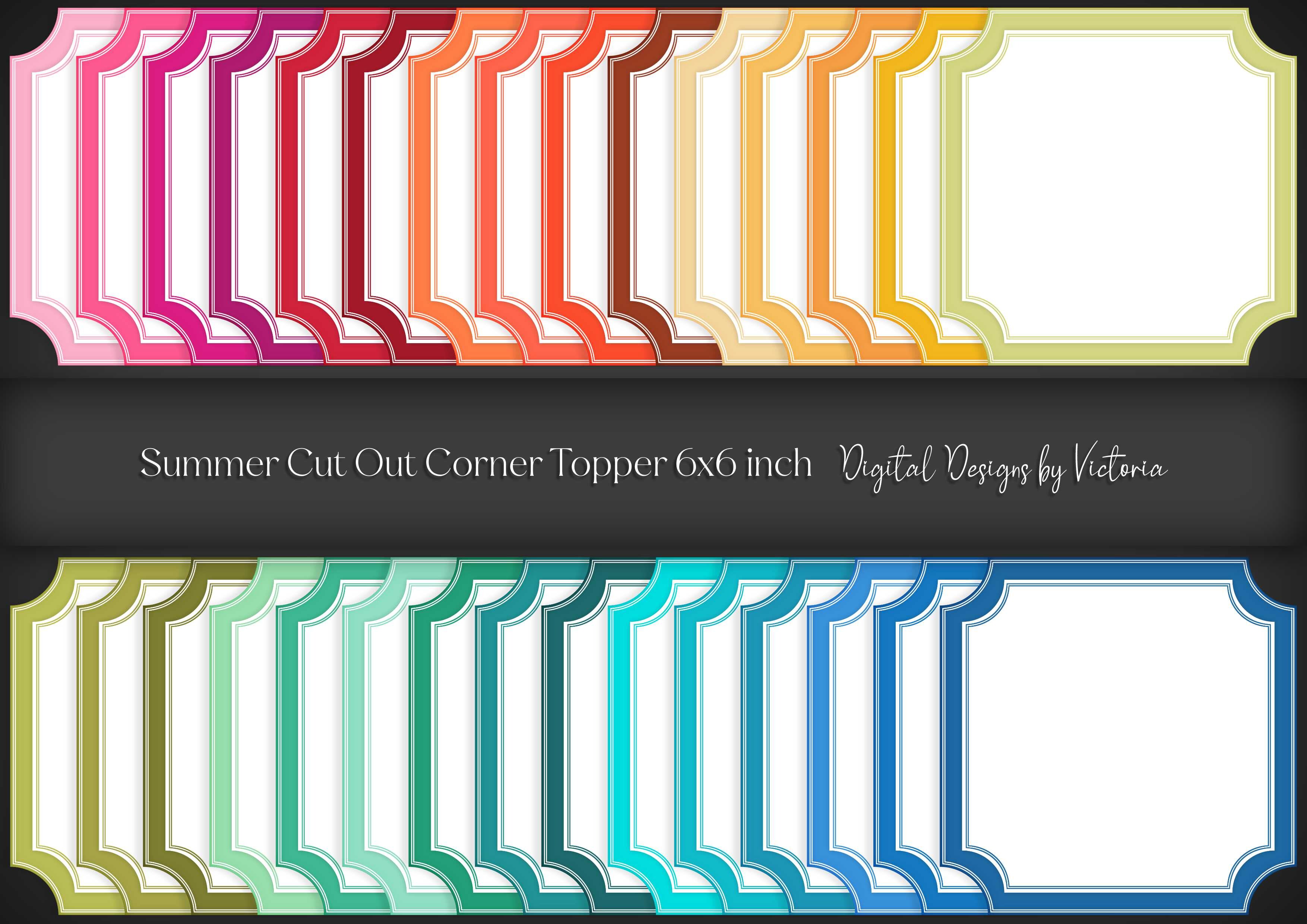 Summer Cut out Corner Topper 6x6 Inch