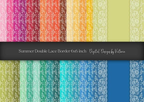 Summer Double Lace Border 6x6 Inch