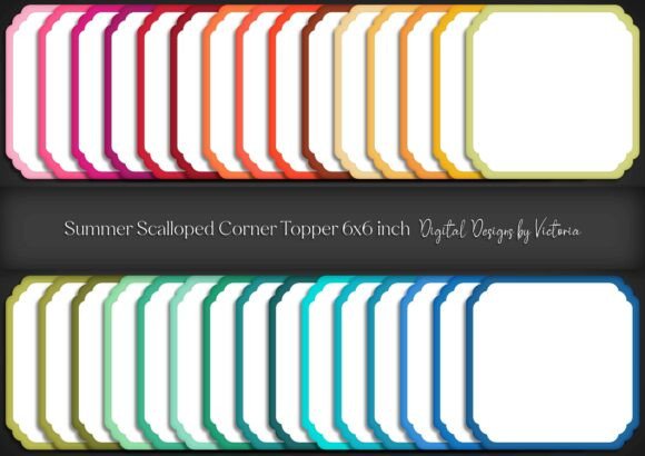 Summer Scalloped Corner Topper 6x6 Inch