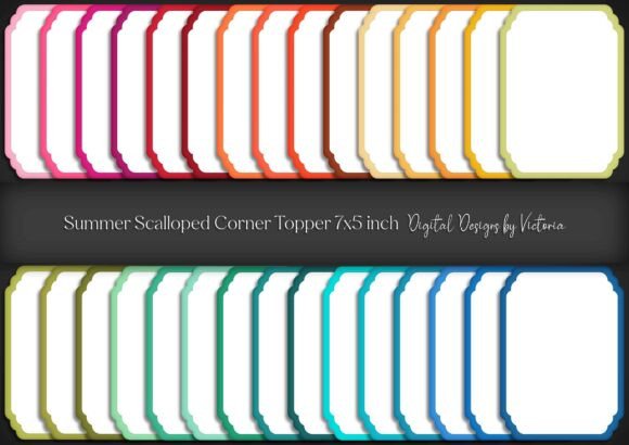 Summer Scalloped Corner Topper 7x5 Inch