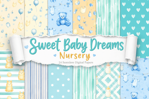 Sweet Baby Dreams Nursery Digital Papers