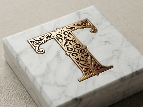 T Elegant Wedding Monogram Logo