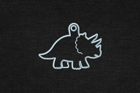 Triceratops Dinosaur Applique Bag Tag