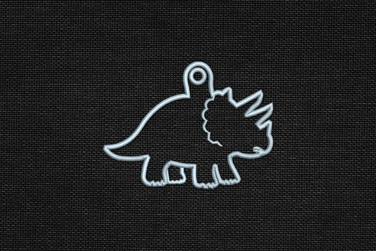 Triceratops Dinosaur Applique Bag Tag