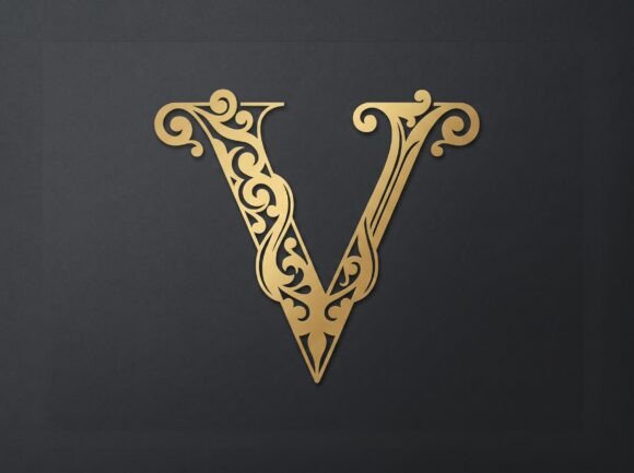 V Elegant Luxury Monogram Logo