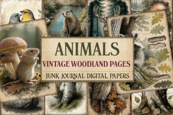 Vintage Woodland Animals Junk Journal
