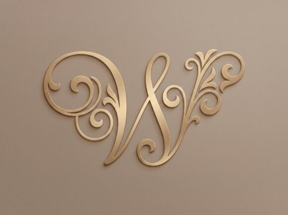 W Flourish Elegant Monogram Logo