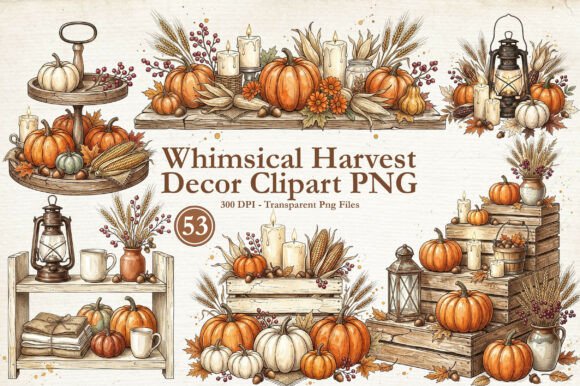 Whimsical Harvest Decor Clipart Png Graphics
