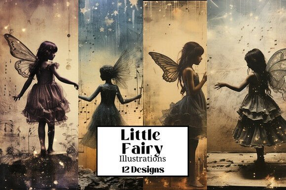 12 LITTLE FAIRY Silhouette Backgrounds