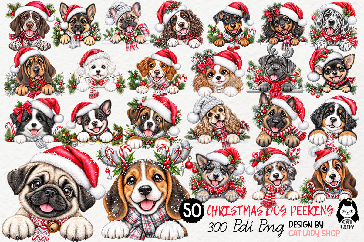 50 Peeking Christmas Dog Breeds Part 1