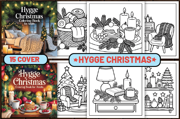 61 Hygge Christmas Color Pages for Adult