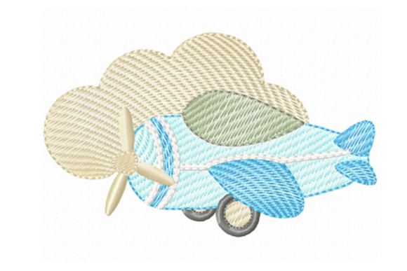 Airplane Embroidery Design – Cute
