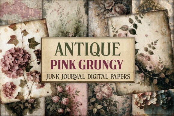 Antique Pink Grungy Junk Journal Paper