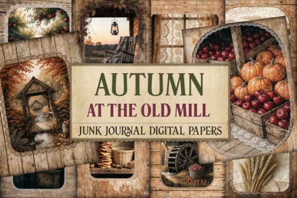 Autumn at the Old Mill Junk Journal Page