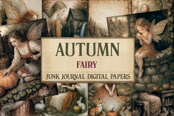 Autumn Fairy Junk Journal Paper