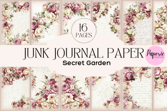 Blush Shabby Chic Junk Journal Pages
