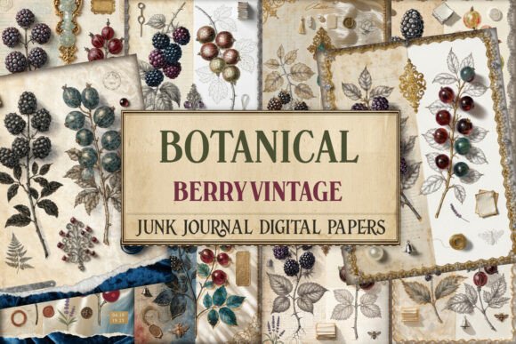 Botanical Berry Vintage Junk Journal