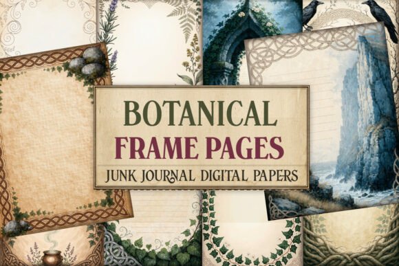 Botanical Frame Junk Journal Pages