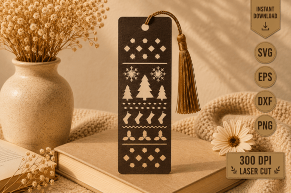 Christmas winter bookmark SVG