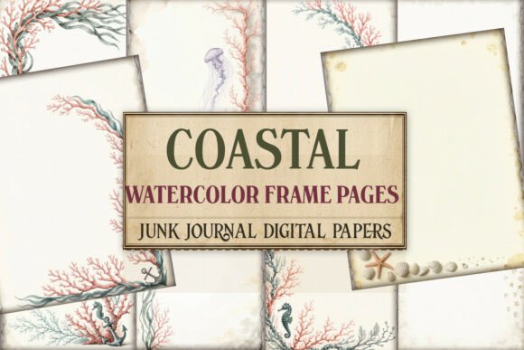 Coastal Watercolor Frame Junk Journal