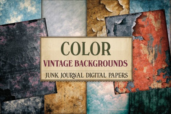 Color Vintage Backgrounds Junk Journal