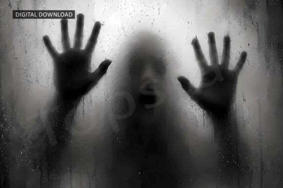 Creepy Halloween Ghost Shadow Mirror Art