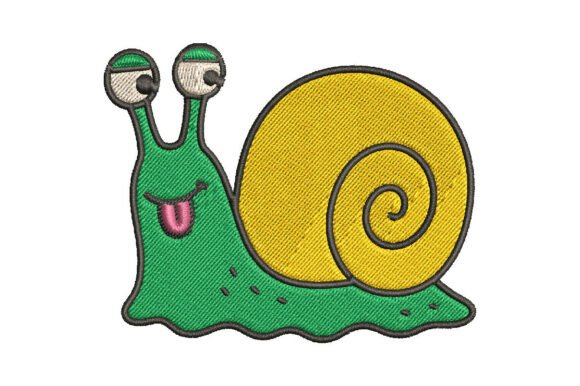 Cute Cartoon Snail Embroidery Design
