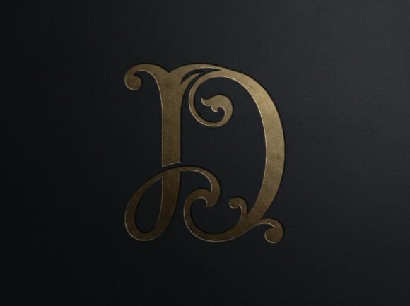 D Initial Monogram Logo SVG Design