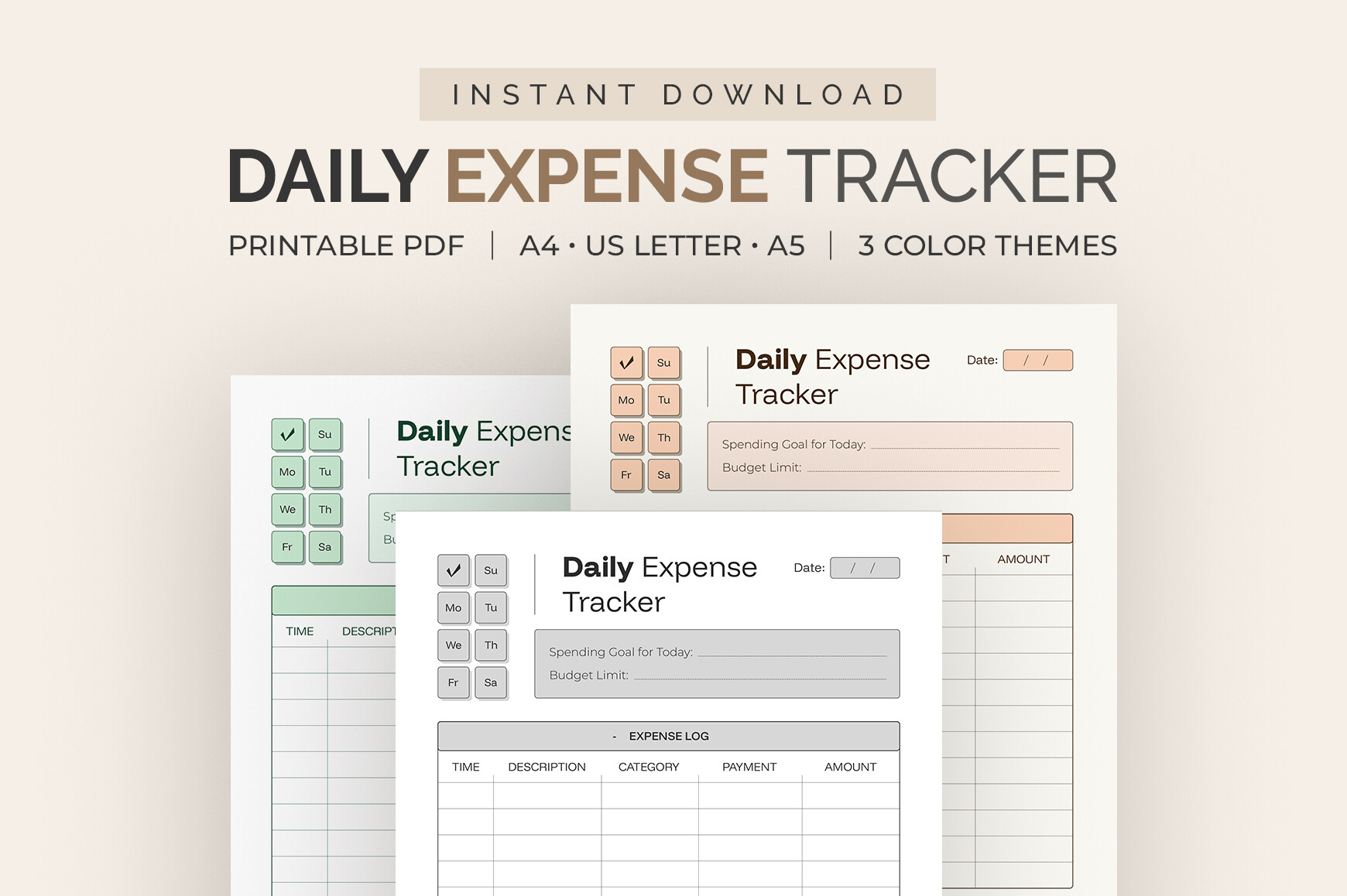 Printable Daily Expense Tracker