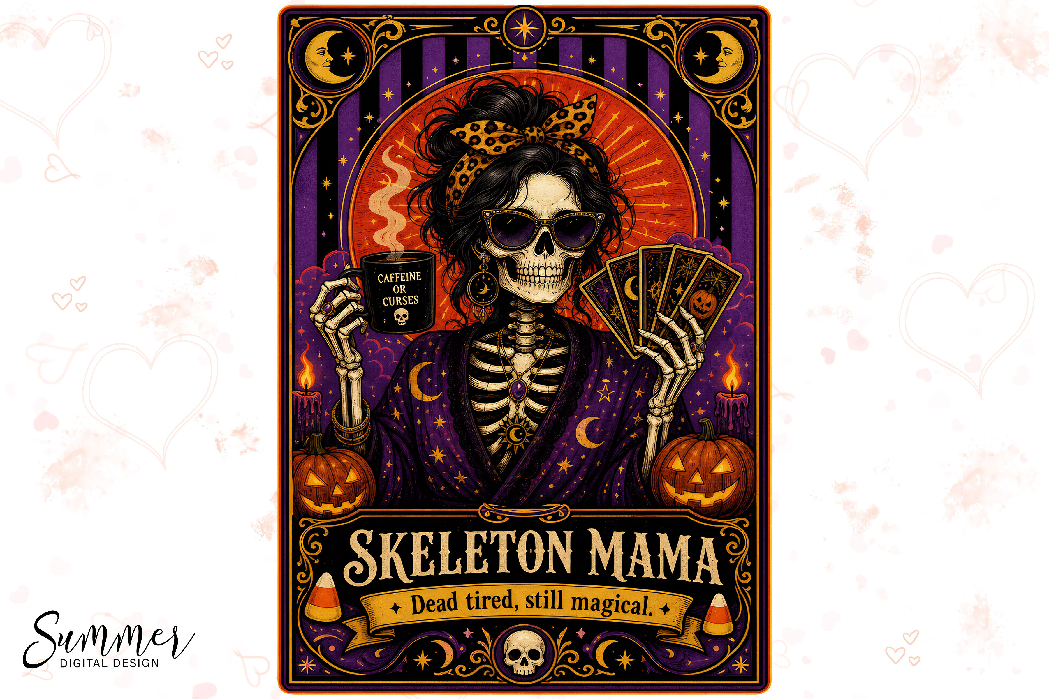 Dead Tired Skeleton Mama Sublimation PNG