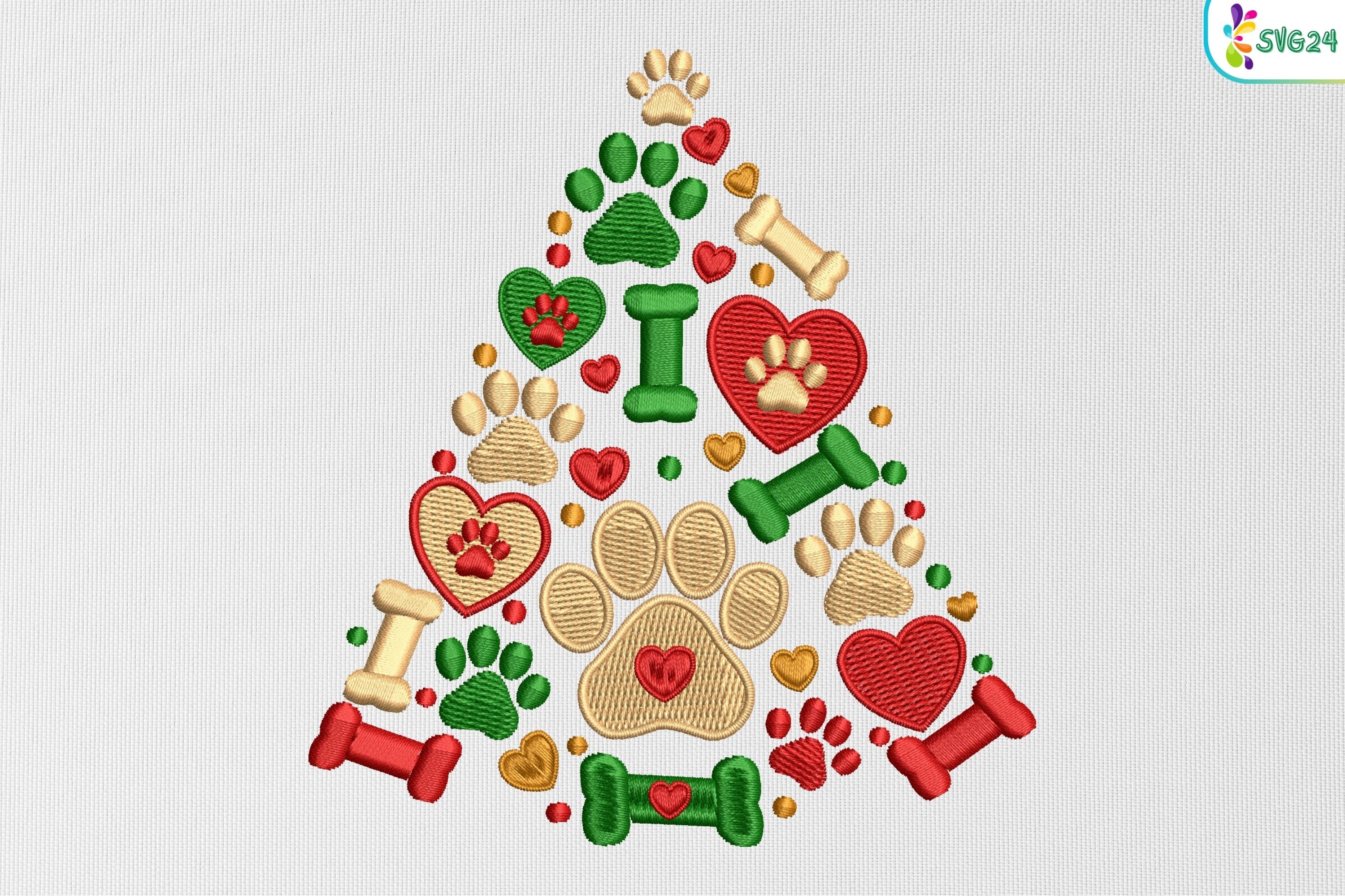Dog Paw Hearts Tree
