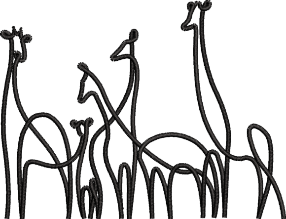 Giraffe Machin Embroidery Design
